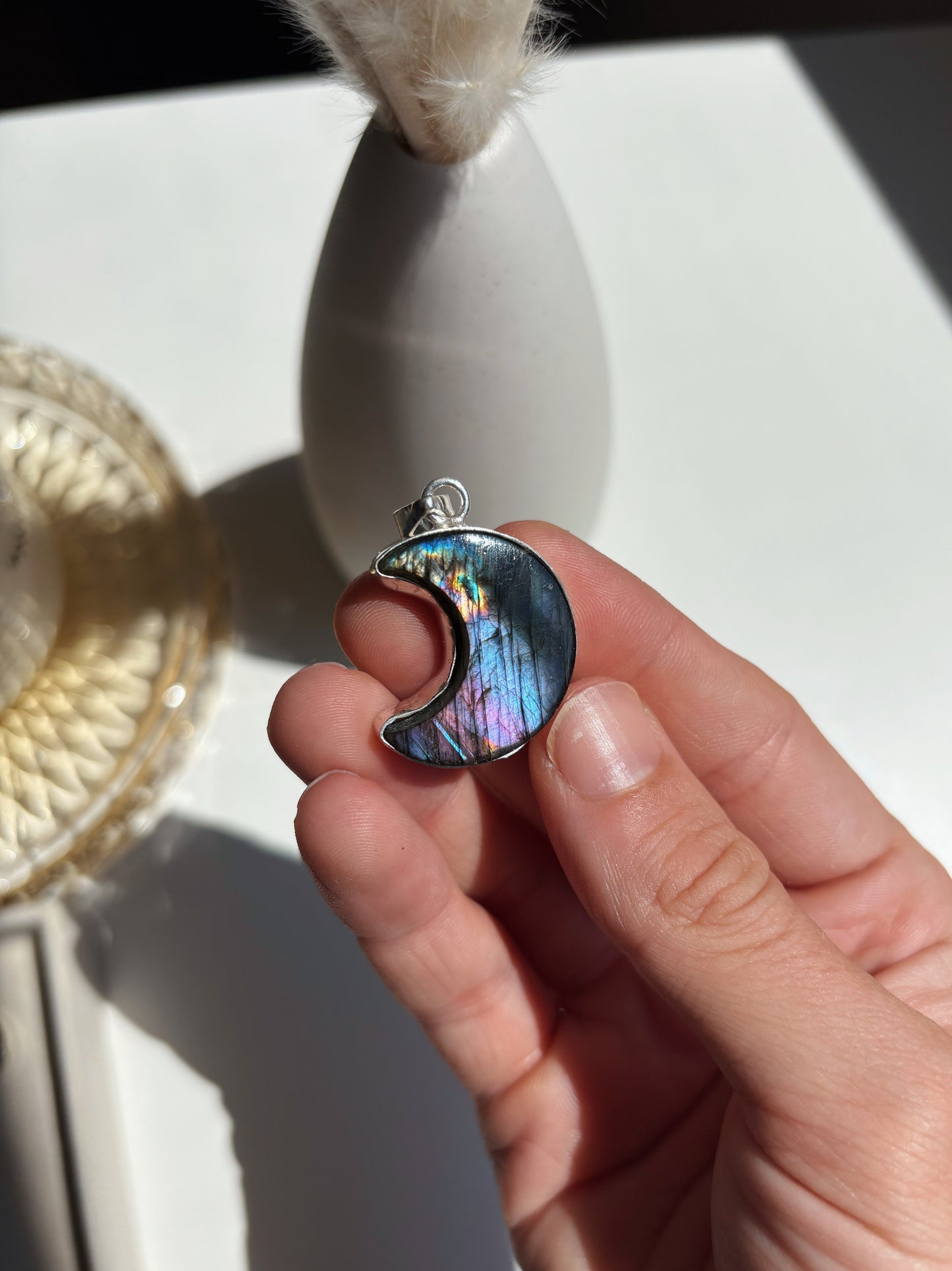 Ciondolo Luna Labradorite 3