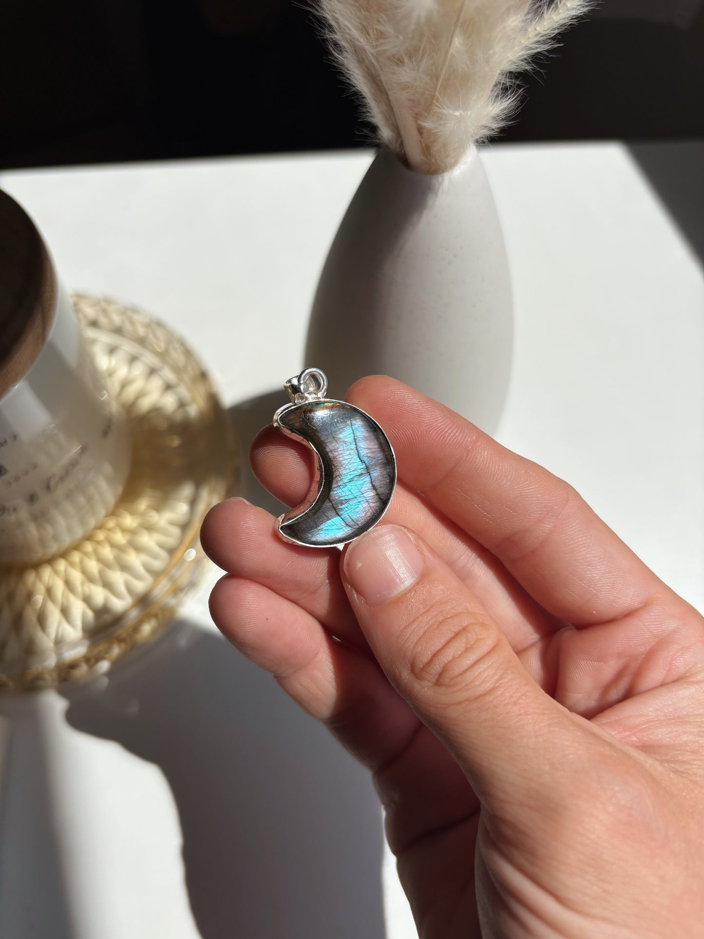 Ciondolo Luna Labradorite 4