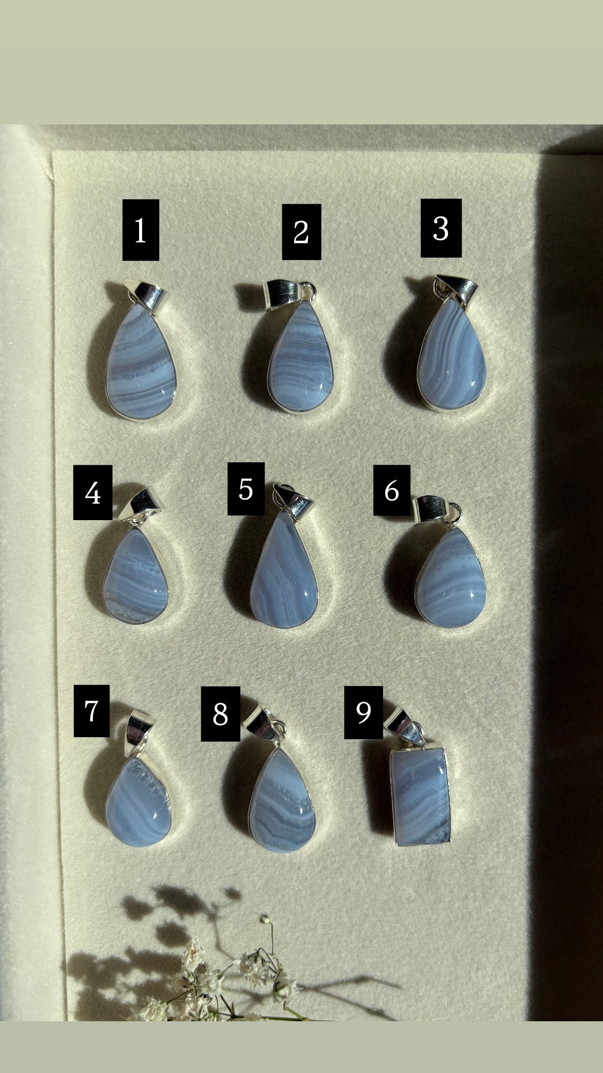 Pendente Agata Blue Lace