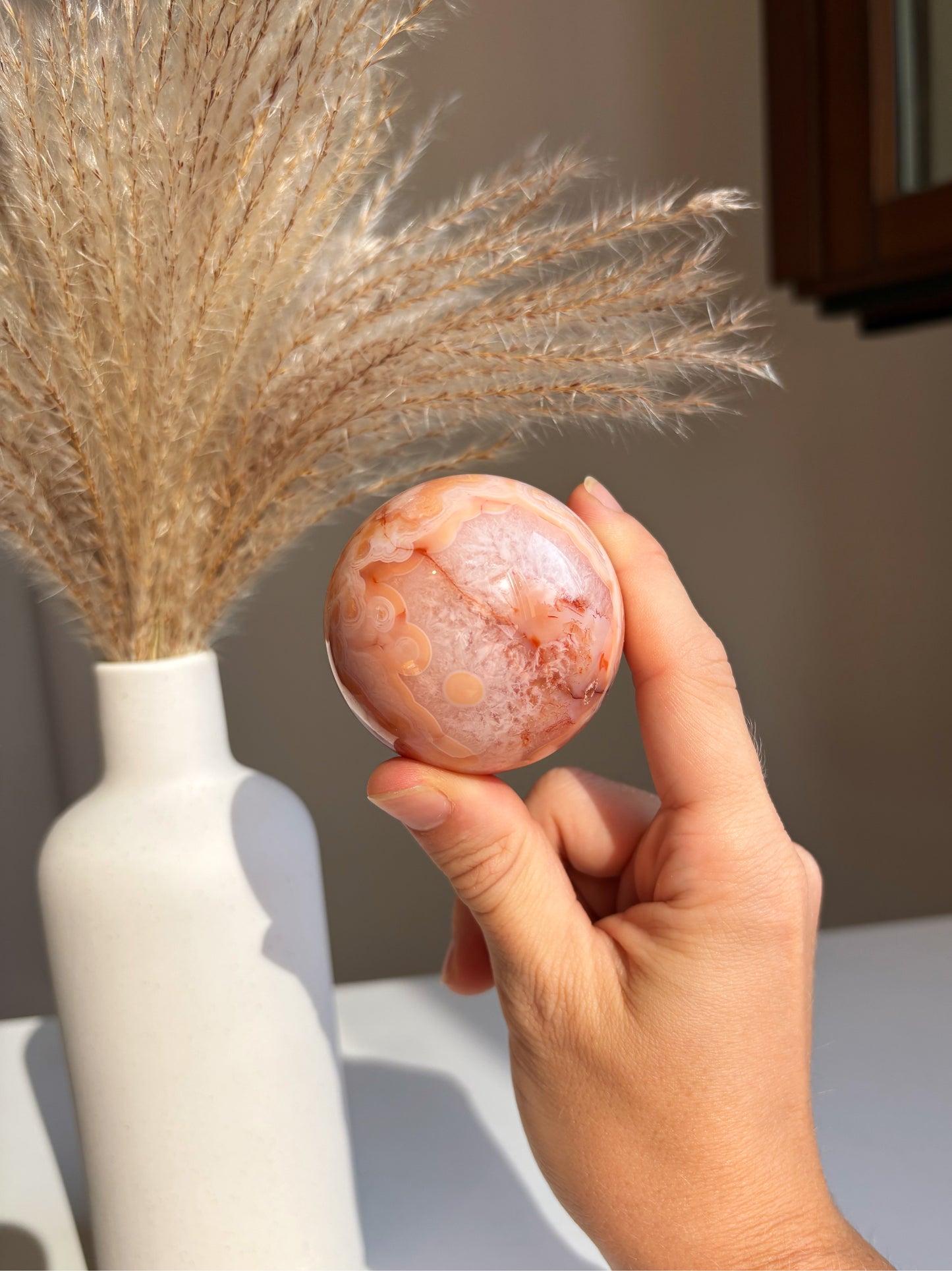Sfera Corniola e Agata Sakura 1