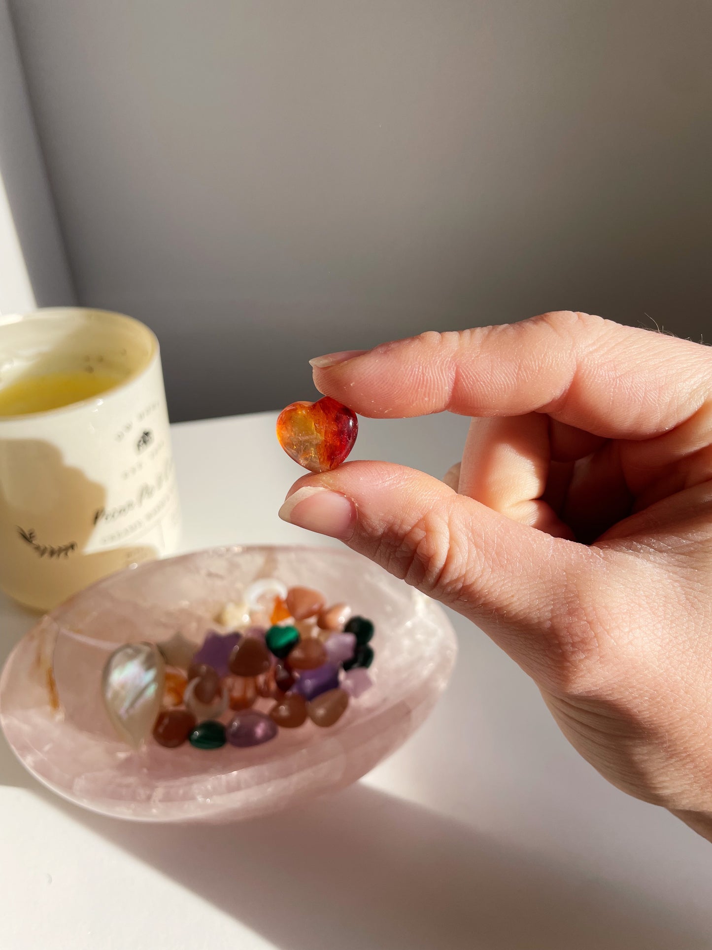 Mini Cuoricino Quarzo Fuoco/ Golden Healer