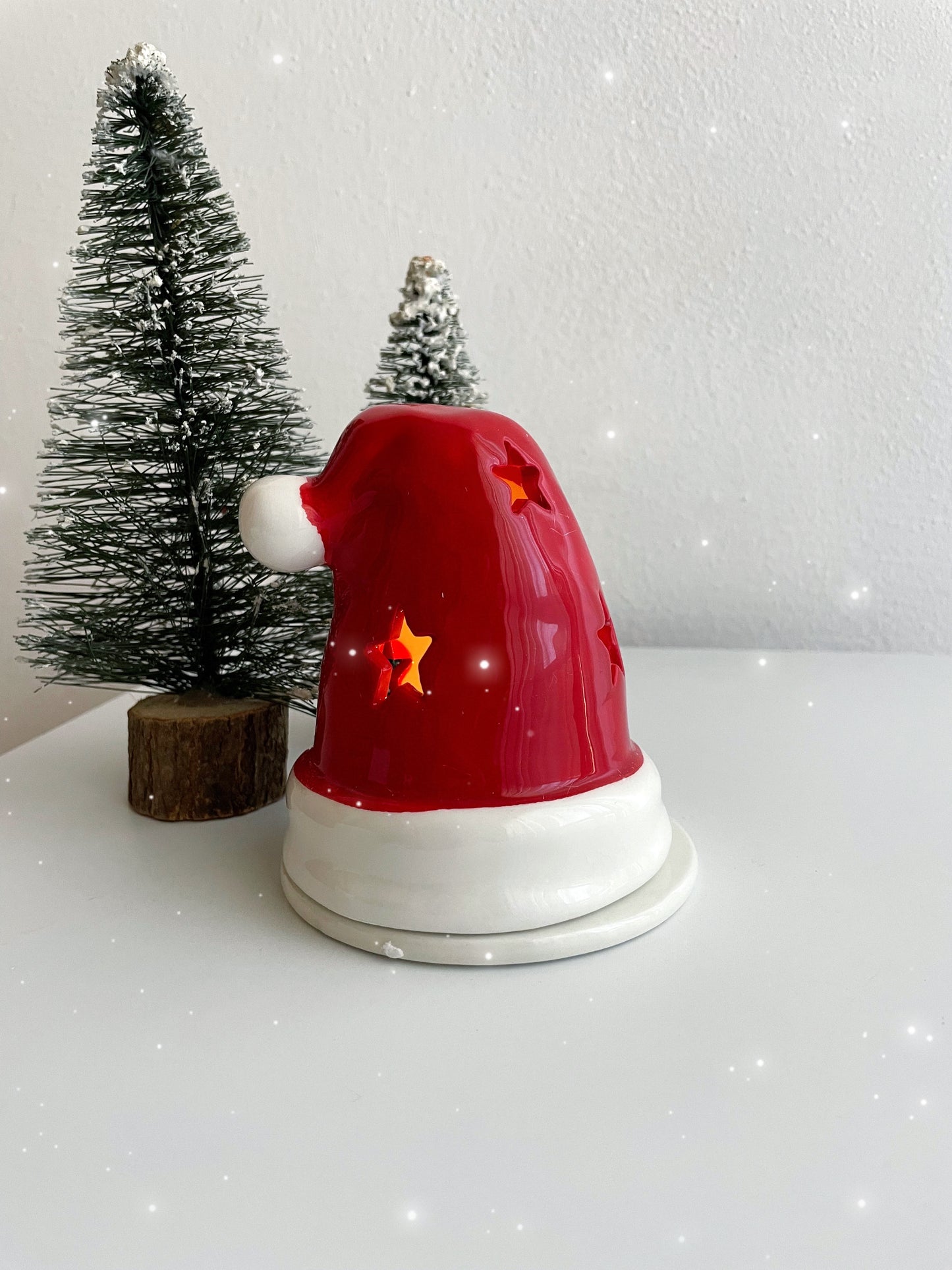 Cappello Babbo Natale, brucia coni e porta Tealight